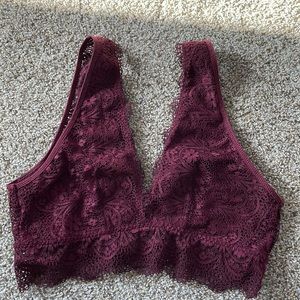 Maroon lace bra